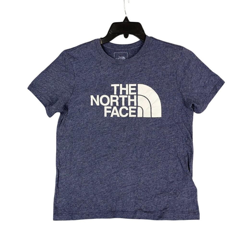 North Face Shirt Mens Small Blue Heather Basic Short-sleeve Cotton Blend‎